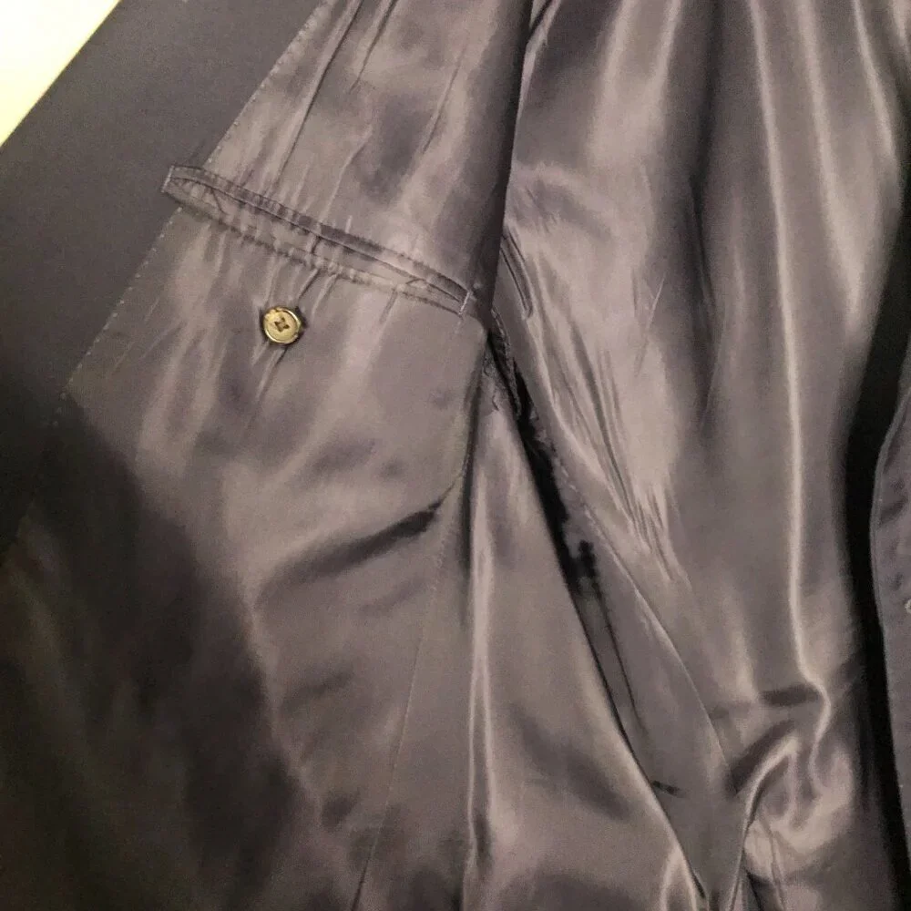 Ralph Lauren for Dillards Men's Navy Blue Suit Blazer 2‎ Buttons 48R
